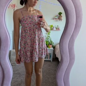Feminine Summer Pink Floral Sundress Size XS